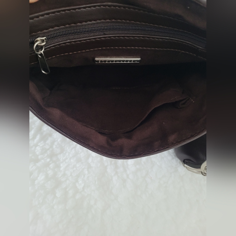 Steve Madden Brown Faux Leather Y2K Style Crossbody Bag Edgy Moto Chic NWT - Picture 6 of 10